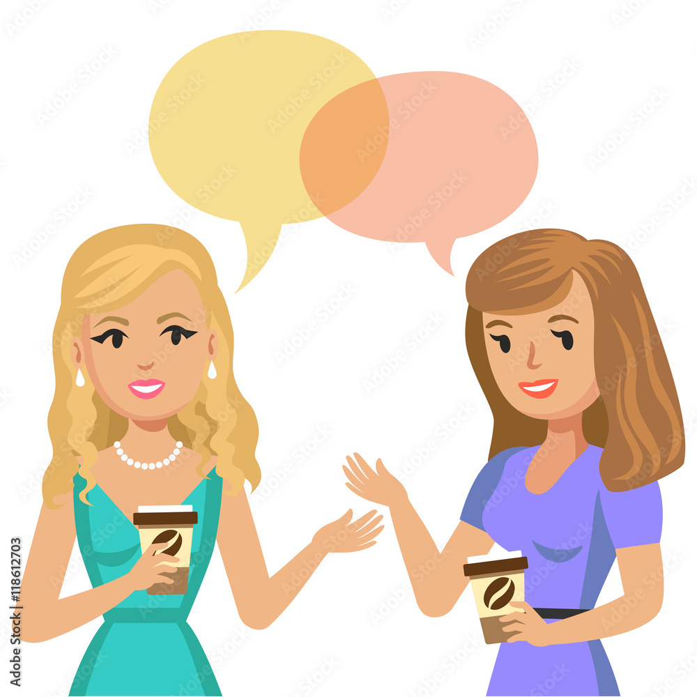 Two young women talking in cafe. Gossip girls. Meeting friends. Two young women talking in cafe. Gossip girls. Meeting friends.