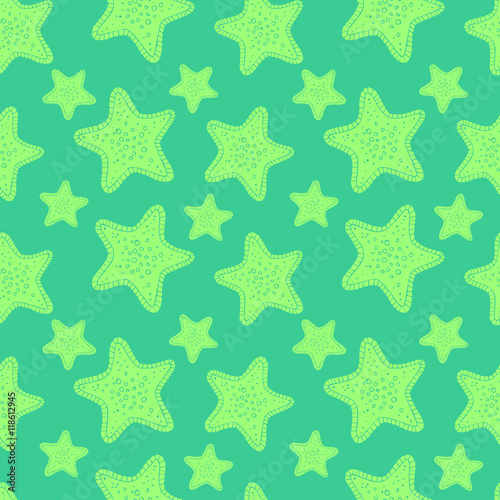 Exotic starfishes colorful seamless pattern 