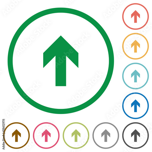 Up arrow outlined flat icons