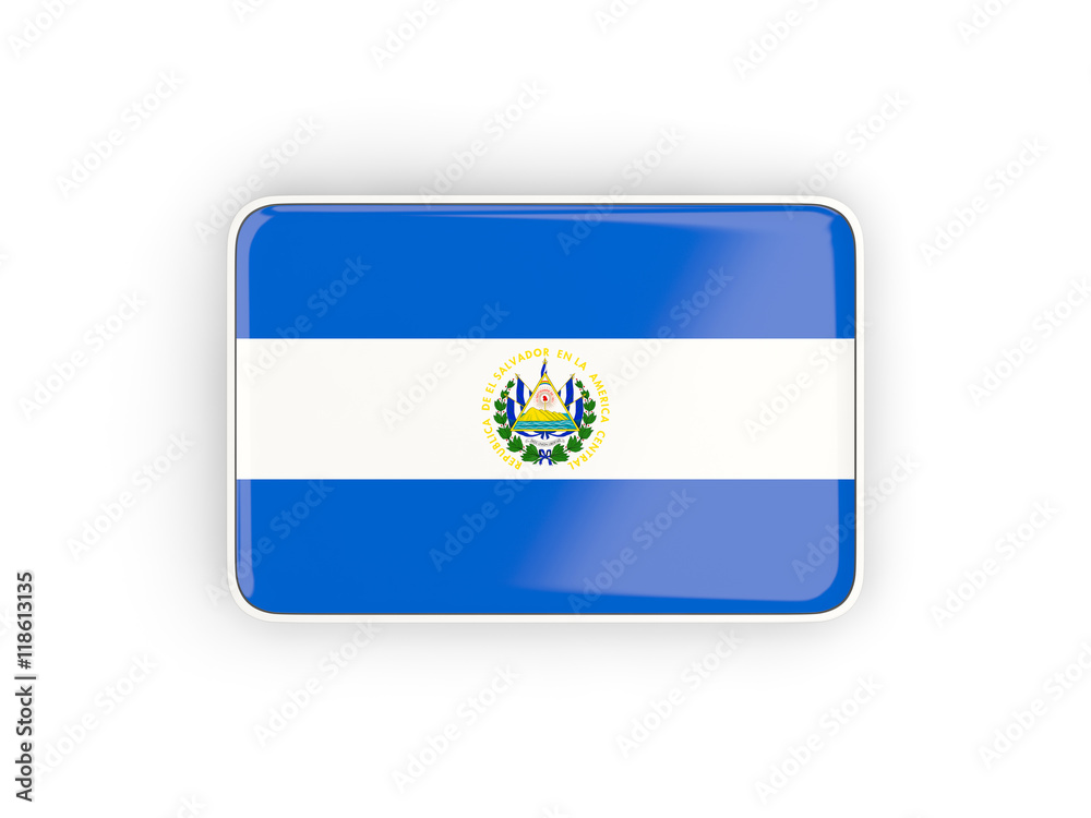 Flag of el salvador, rectangular icon Flag of el salvador, rectangular icon