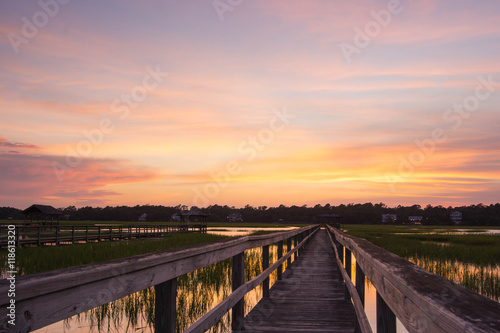 Wallpaper Mural boardwalk in the marsh at sunset, Pawleys Island, South Carolina Torontodigital.ca