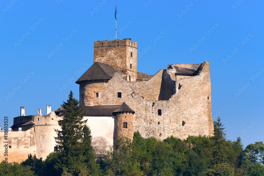 Dunajec Castle - a medieval fortress located near Niedzica village. Close-up. Poland. Europe. Dunajec Castle - a medieval fortress located near Niedzica village. Close-up. Poland. Europe.