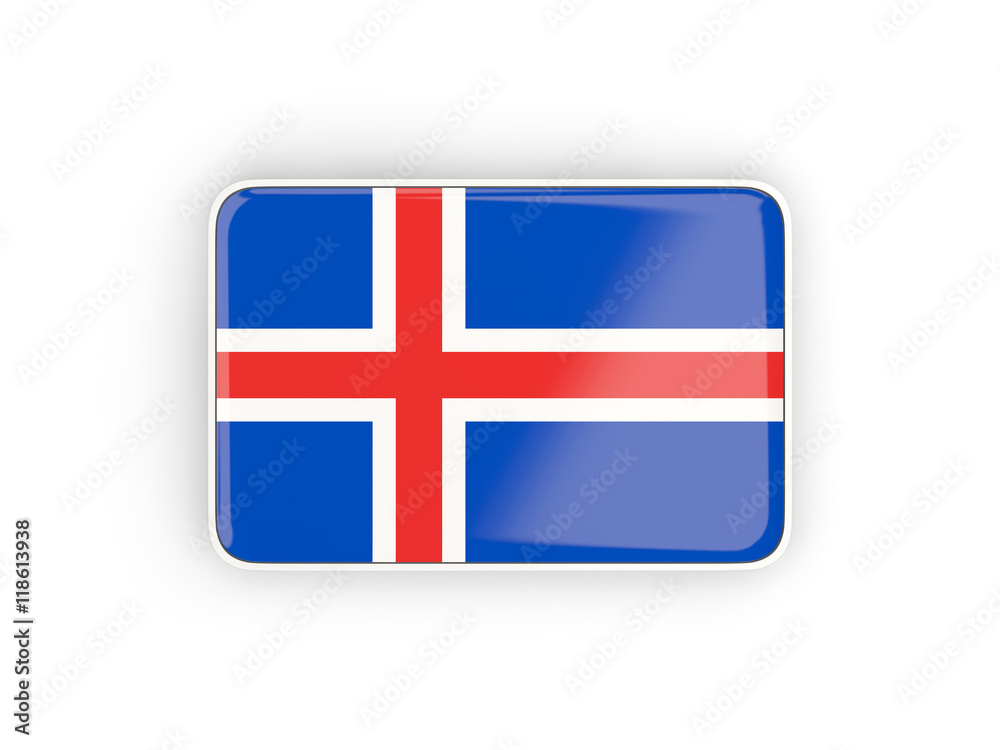 Flag of iceland, rectangular icon