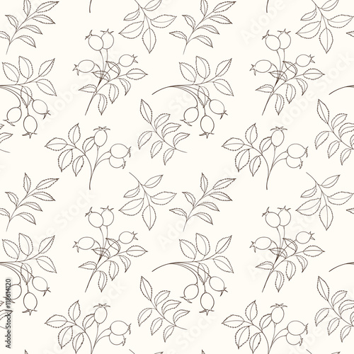 Hawthorn seamless pattern © Mespilia