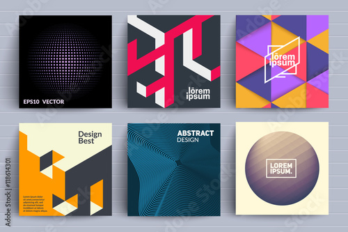 Set of backgrounds with trendy design. Applicable for Covers, Placards, Posters, Flyers and Banner Designs.