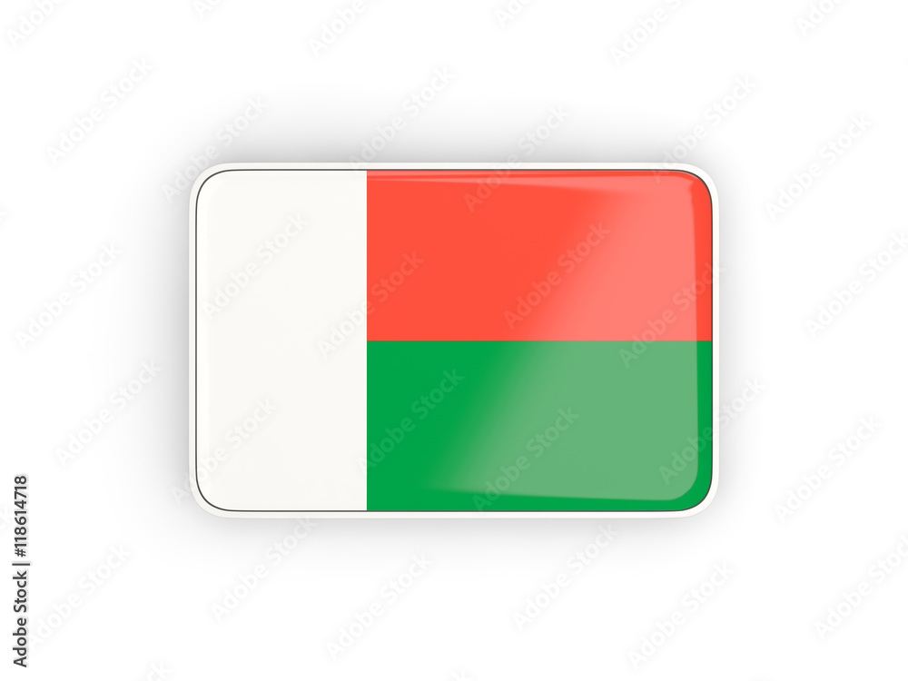Flag of madagascar, rectangular icon Flag of madagascar, rectangular icon