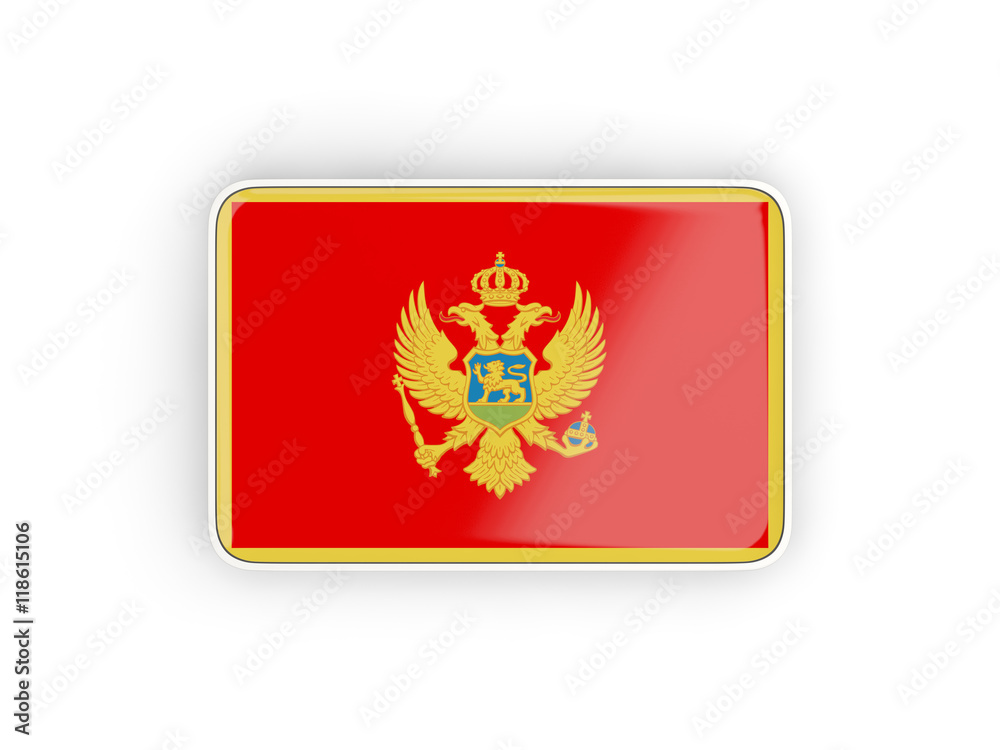 Flag of montenegro, rectangular icon Flag of montenegro, rectangular icon