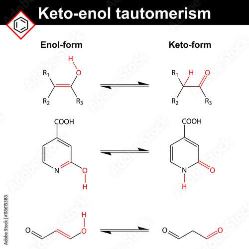 Keto-enol tautomerism reaction
