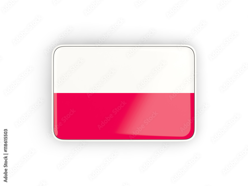 Flag of poland, rectangular icon Flag of poland, rectangular icon