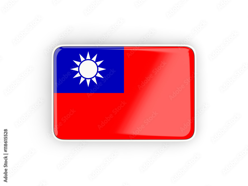 Flag of republic of china, rectangular icon Flag of republic of china, rectangular icon