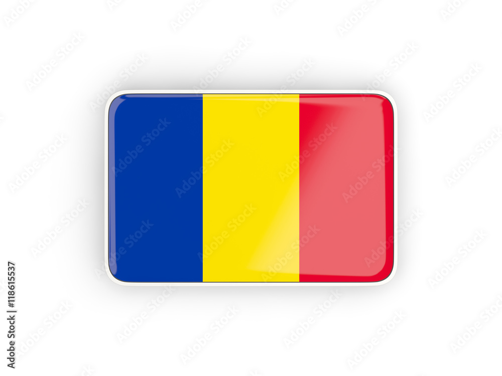 Fototapeta premium Flag of romania, rectangular icon