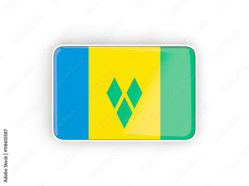 Flag of saint vincent and the grenadines, rectangular icon Flag of saint vincent and the grenadines, rectangular icon