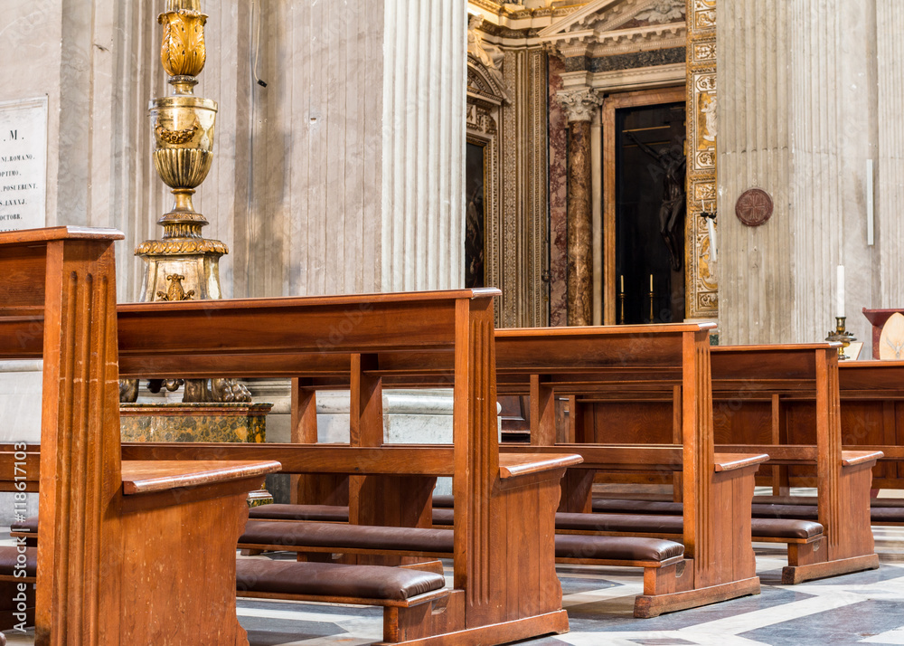 Fototapeta premium pews of church 