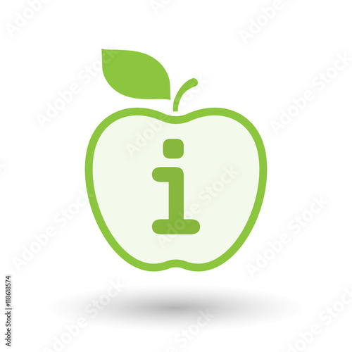 Isolated  line art apple icon with an info sign