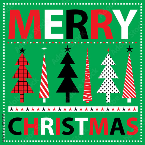 Merry chrismas with red and green color