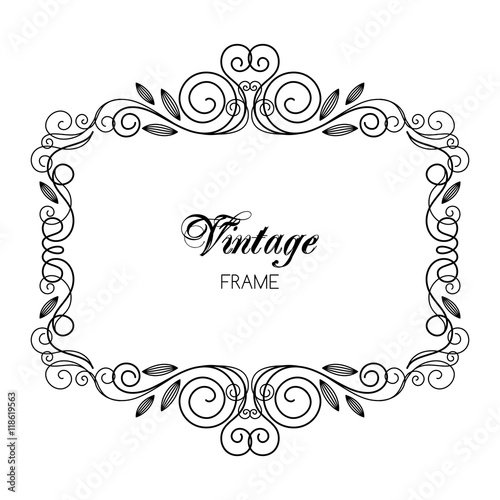 Vintage calligraphy frame