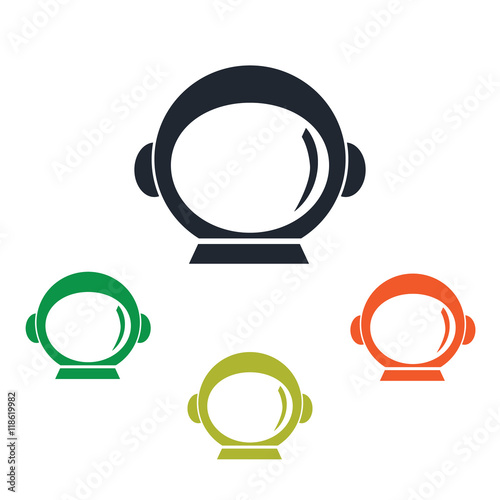 Austronaut helmet icon on the background