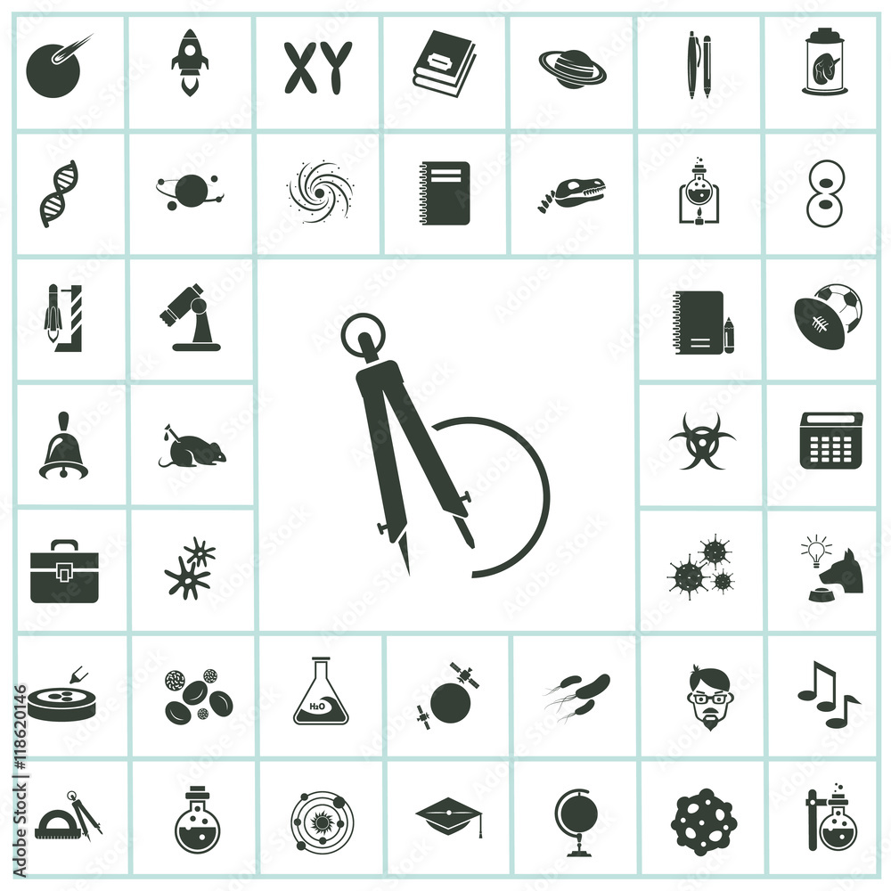 Set of forty education and science icons