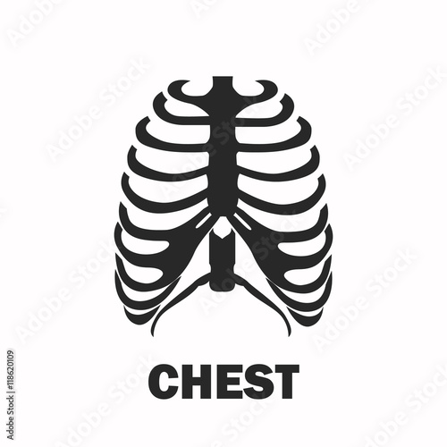 Human ribs breast black icon