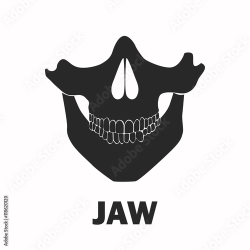 Human jaw black icon