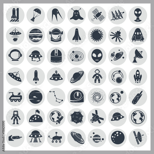 Set of forty nine cosmos icons