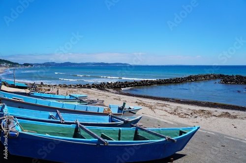 ボートと湘南の海