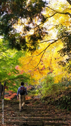 京都洛西　東海自然歩道ハイキングする人 © katomangan