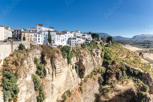 View of Ronda  Andalusia Spain  on a hot summer afternoon