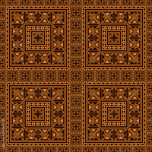 Seamless pattern background in orange and black colors.