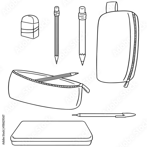 vector set of pencil case