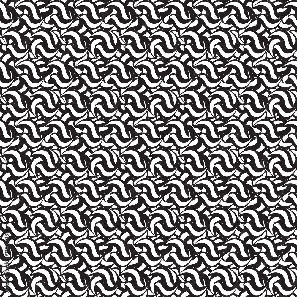 Fototapeta premium Seamless black and white pattern. Striped geometric background. Vector illustration. 