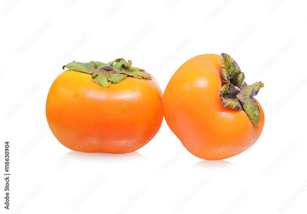 persimmon fruit isolated on white background persimmon fruit isolated on white background