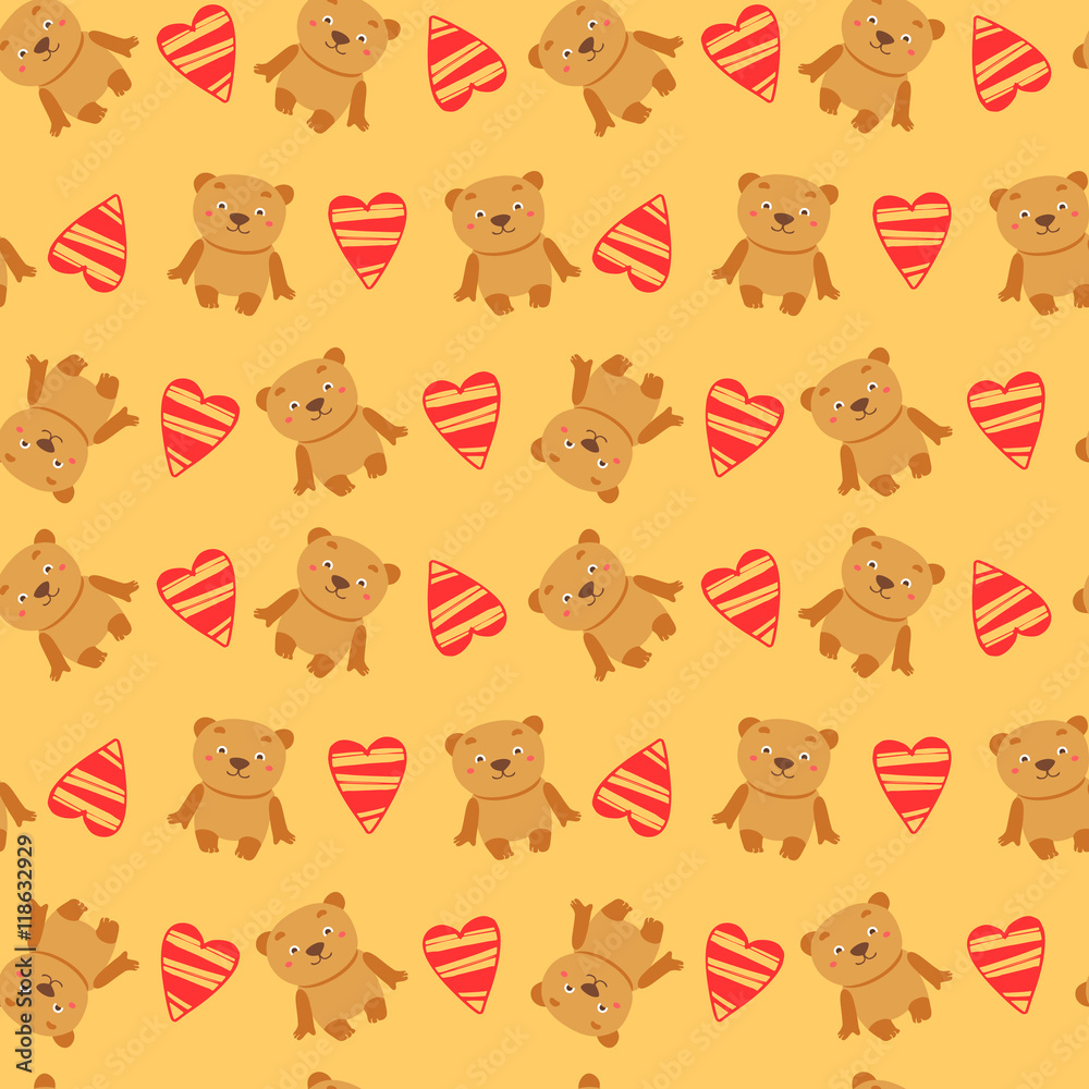 Seamless pattern with teddy bear vector illustration Seamless pattern with teddy bear vector illustration