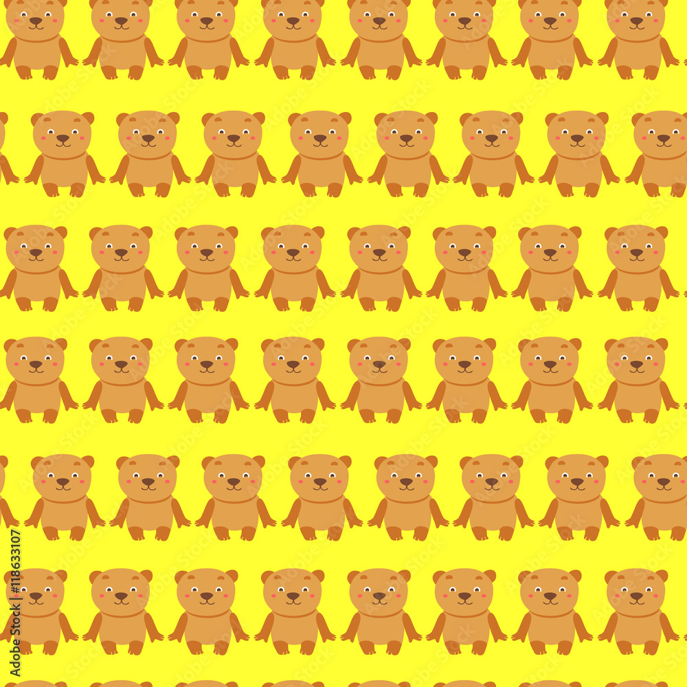 Fototapeta premium Seamless pattern with teddy bear vector illustration