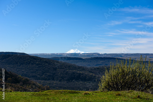 Summer landscape of the foothills of the Caucasus