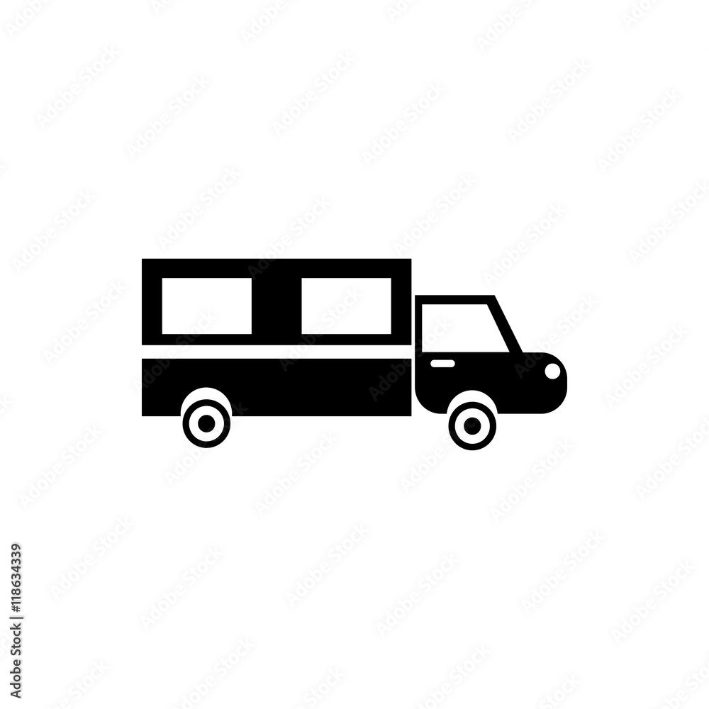 Hearse icon in simple style on a white background