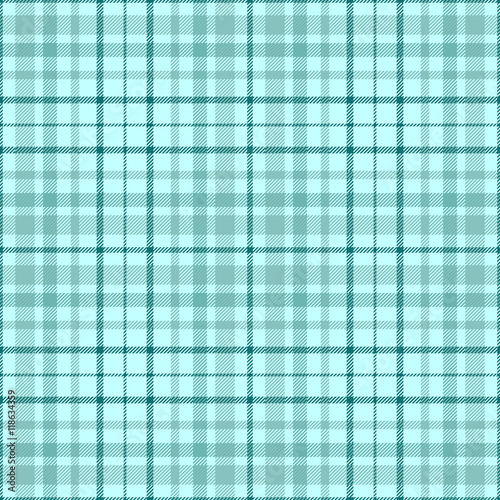 Seamless tartan plaid pattern in pale aquamarine green & teal green. 
