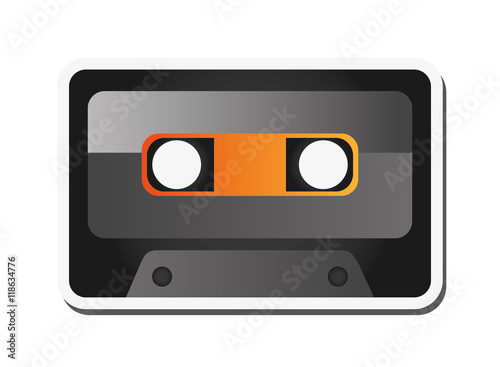 flat design audio cassette icon vector illustration