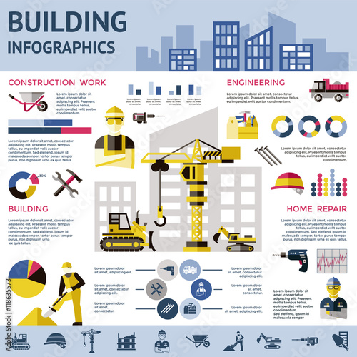 Construction Colored Infographic