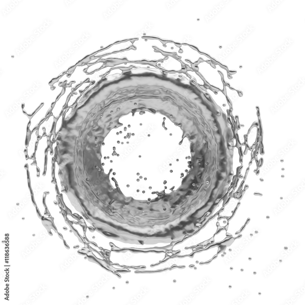 silver splash radial 3d rendering silver splash radial 3d rendering