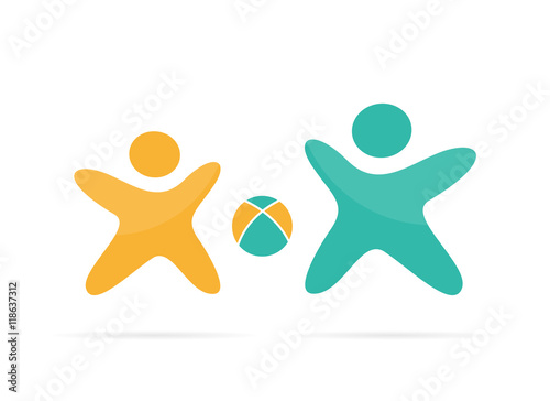 Vector sport logo design, family logo template