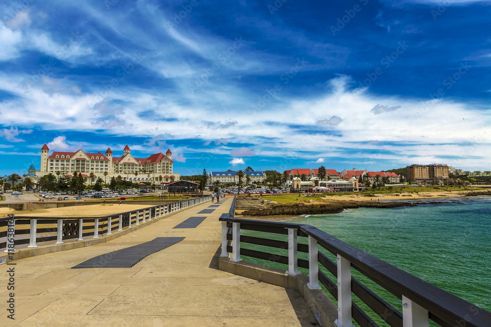 Republic of South Africa. Port Elizabeth (The Bay, Die Baai, Windy City) beachfront - 137m long Shark Rock Pier and Hobie Beach