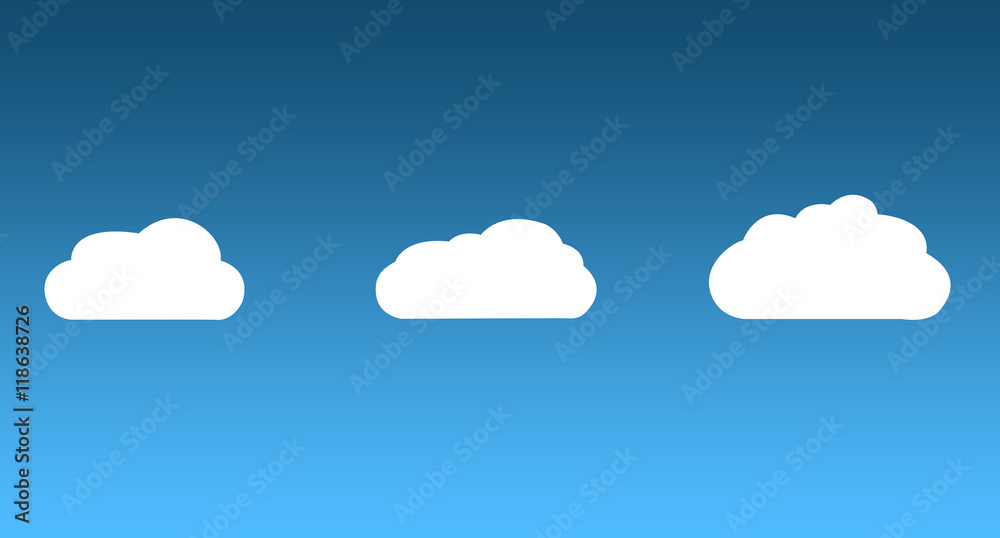 Vector weather white clouds icons Vector weather white clouds icons