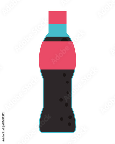 flat design soda bottle icon vector illustration