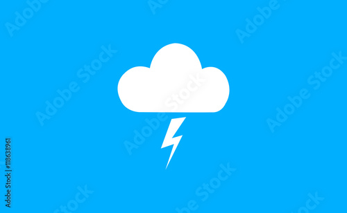 Vector storm weather cloud icon on flat background