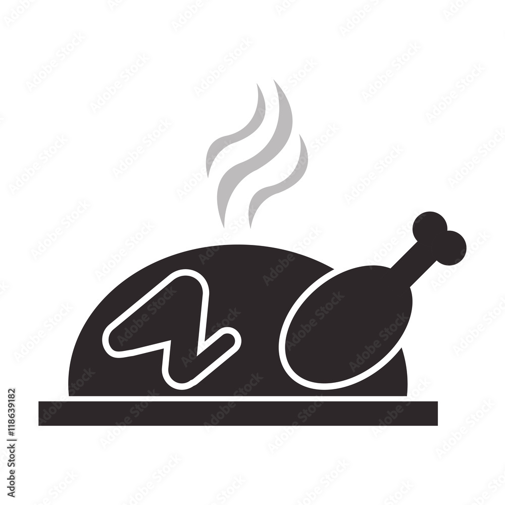 flat design whole turkey or chicken icon vector illustration flat design whole turkey or chicken icon vector illustration