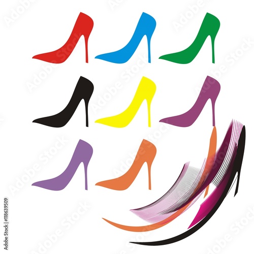female shoes in vector