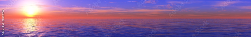 panoramic ocean sunset
