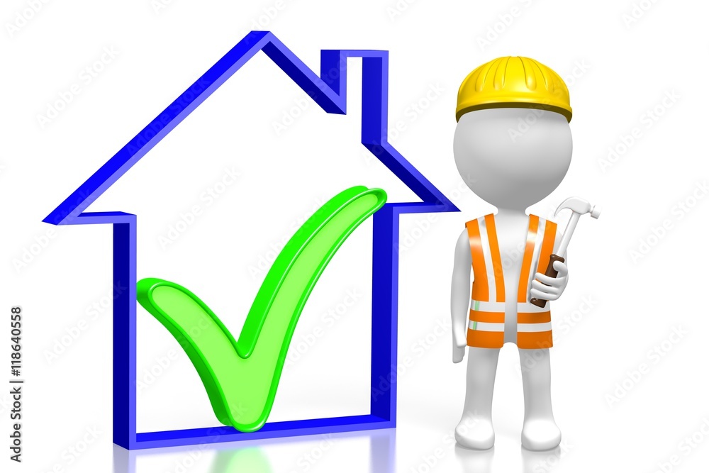 3D house construction concept 3D house construction concept