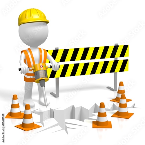 Fototapeta Naklejka Na Ścianę i Meble -  3D under construction concept